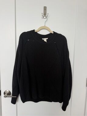 H&M Black Chunky Crewneck Sweater